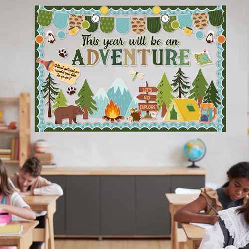 Funrous Camping Bulletin Board Set Explore Adventure Classroom Decoration - style: Adventure