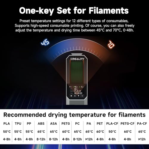 2026 New Official CREALITY Space Pi Filament Dryer, 360° 110W PTC Hot-Air Heating 3D Printer Filament Dryer Box with Fan, Upgraded Filament Dehydrator Storage for PLA ABS PETG PA Filament 1.75 2.85mm - color: Creality Space Pi Filament Dryer