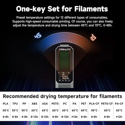 2026 New Official CREALITY Space Pi Filament Dryer, 360° 110W PTC Hot-Air Heating 3D Printer Filament Dryer Box with Fan, Upgraded Filament Dehydrator Storage for PLA ABS PETG PA Filament 1.75 2.85mm - color: Creality Space Pi Filament Dryer