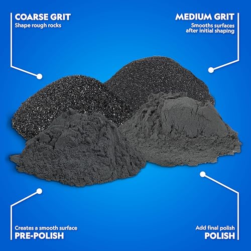 NATIONAL GEOGRAPHIC Rock Tumbler Grit and Polish Refill Kit - Tumbling Grit Media, Polish Up to 20 lbs. of Rocks, Works with any Rock Polisher & Tumbler Supplies - style: Bulk Grit Media