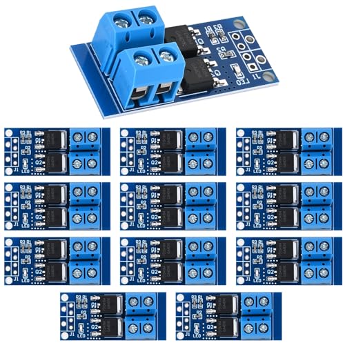 12PCS Dual High-Power MOSFET Trigger Switch Drive Module 0-20KHz PWM Adjustment Electronic Switch Control Board Motor Speed Controller Lamp Brightness Control, DC 5V-36V 400W, 15A (Max 30A) - style: 12PCS