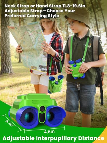 Acoath Binoculars for Kids with Night Vision Camera, Kids Telescope, 10X Optical Zoom, Magic Adventures Telescope Toys Gifts for Age 3, 4, 5, 6, 7, 8, 9, 10+ Years Old Boys Girls - color: Green