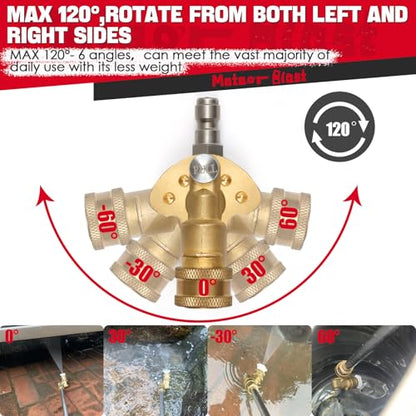 Meteor Blast Pressure Washer Pivoting Coupler, Gutter Cleaner Attachment - size: 5 angles, 120 degree