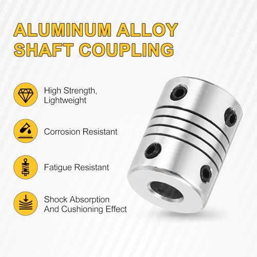 uxcell 4Pcs Flexible Couplings 3mm to 6mm Aluminum Alloy Joint Connector - size: 3mm to 6mm, style: D15 x L20mm