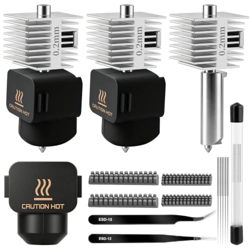 3Pcs 0.2MM Hotend Kit for Bambu Lab A1/A1 Mini, Upgrade Stainless Steel A1 Hotend Fast Speed&High Temp Integrated Structure with Silicone Brush A1 Extruder Hot End for Bambu Lab A1 Series 3D Printer - style: A1 Hotend Kit6