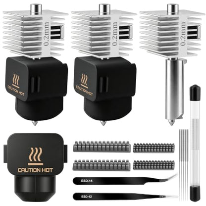 3Pcs 0.2MM Hotend Kit for Bambu Lab A1/A1 Mini, Upgrade Stainless Steel A1 Hotend Fast Speed&High Temp Integrated Structure with Silicone Brush A1 Extruder Hot End for Bambu Lab A1 Series 3D Printer - style: A1 Hotend Kit6