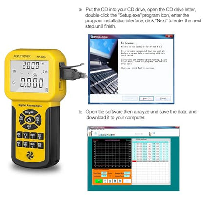2Packs Pro HVAC Anemometer AP-856A & AP-189B Digital Manometer