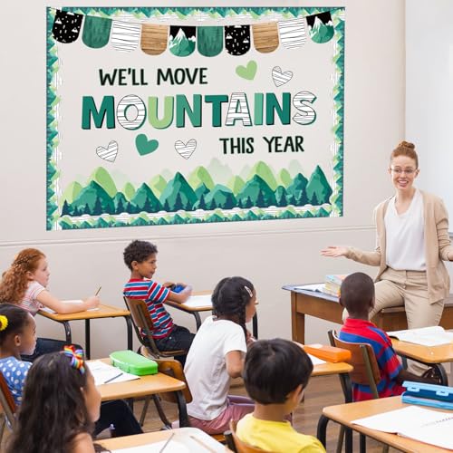 Funrous We'll Move Mountains this Year Bulletin Board Set - style: Mountains