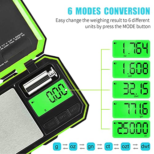 Fuzion Digital Pocket Scale, 200g x 0.01g Gram Scale High Precision - color: Green, size: 200/0.01g