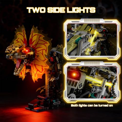 HJPLPXH Mechanical Dilophosaurus Building Blocks Set–Collectible Dino Model - style: Motor Dilophosaurus
