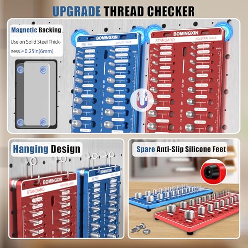 Upgrade Thread Checker, 70 Nut and Bolt Thread Checker with Magnetic Base - size: 70 Thread Checker