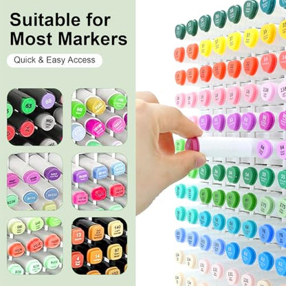 Marker Organizer, 210-Slot Marker Holder with Adjustable Dividers - size: 210 Holes
