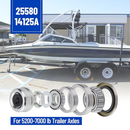 4 Sets 25580 14125A Boat Trailer Axles Bearing Kits - size: 25580 14125A-Set of 4