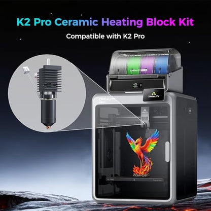 Creality Official K2 Pro Ceramic Heating Block Hotend Kit, Unicorn Quick Swap Nozzle Kit, 300°C High Temperature Resistant, Original All-Metal Integrated Kit for Creality K2 Pro Combo 3D Printer - style: K2 Pro