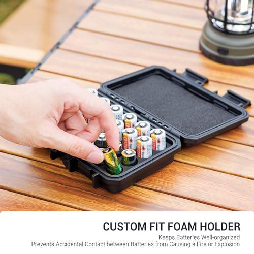 24 Slots CR2 CR123 CR123A Lithium Battery Organizer Case IP67 Waterproof - color: 24 Slots CR123 Battery Case