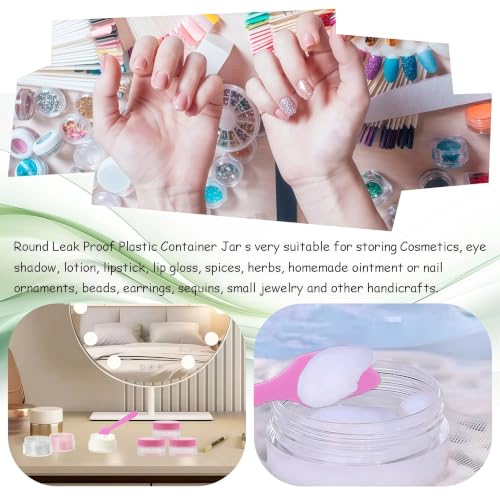 50 Pcs Makeup Sample Containers 3g/5g Sample Containers with Lids Tiny Sample Jars for Skincare Cream Lotion Jewelry Beads DIY Crafts Travel (FZG/3g/Fen) - color: pink, size: 3g