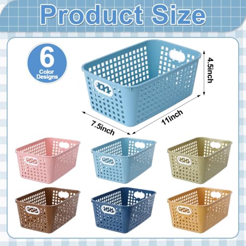 gisgfim 6 Pack Medium Plastic Book Baskets 11 × 7.5 × 4.5 inches Classroom Storage Baskets for Papers Book Storage Plastic Baskets Versatile Storage Solution for Classroom HOM and Office (Vintage) - color: Vintage