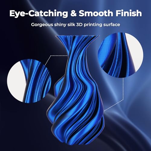 AMOLEN Silk PLA 3D Printer Filament, Dual Color Black Blue PLA 1.75mm, Shiny Color Change Filament 3D Printing PLA Filament for Most FDM 3D Printer, 1kg Spool(2.2lbs) - color: Black/Blue