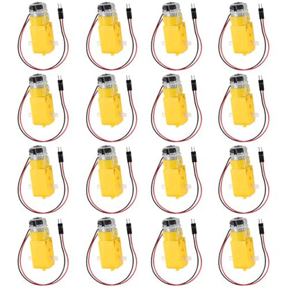 16PCS DC Electric Gear TT Motor DC 3V-6V Prewired Gear Motor Dual Shaft Intelligent Car Chassis for DIY Smart Car Robot Aircraft Toys/Robotic Body/Four-Wheel Drive Toy Car - color: 16pcs