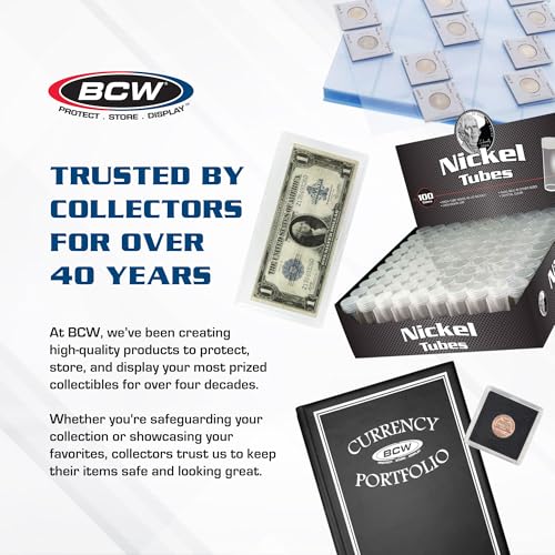 BCW Coin Tubes for US Nickels – 10ct | Durable Plastic Storage with Airtight Lids | Holders for Collectors (Pack of 2) - size: small (Pack of 2)