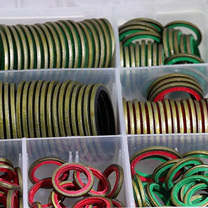 KOOTANS 240PCS 12 Sizes NBR Metal Bonded Sealing Washer Assort Kit