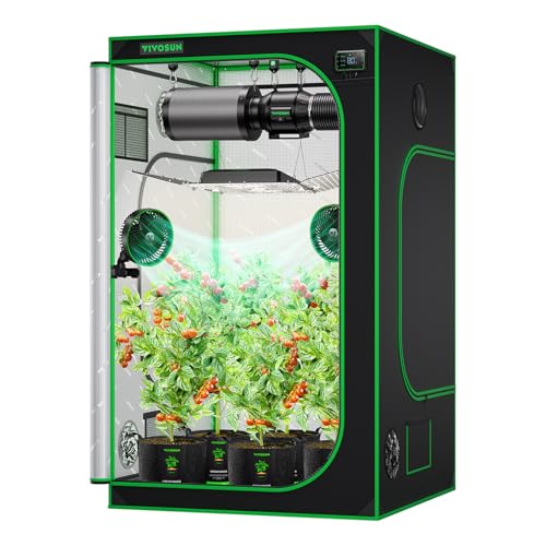 VIVOSUN S448 4x4 Grow Tent 48"x48"x80" Mylar Tent for Indoor Plants - size: 48"x48"x80"