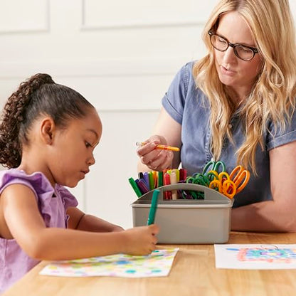 ECR4Kids 3-Compartment Small Storage Caddy Organizer, 6-Pack, Grey - color: Grey