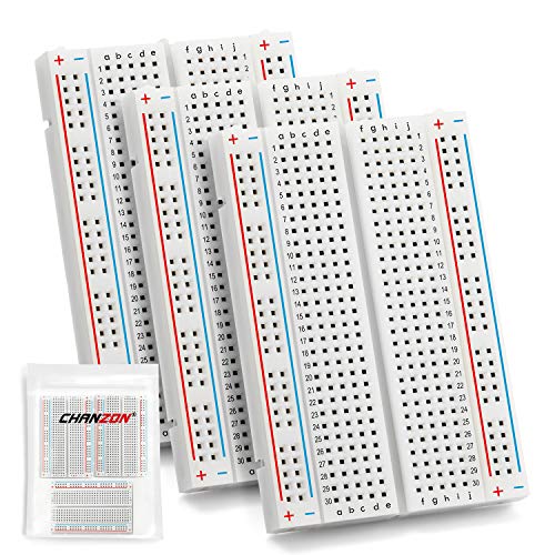 Chanzon 3 pcs Breadboard 400 Tie Points BB-801 Solderless Prototype Kit PCB