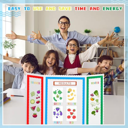 Henoyso 116 Pcs Science Fair Display Board Supplies, Scalloped Borders