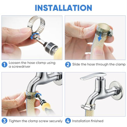 TICONN 40PCS Hose Clamps Set 304 Stainless Steel, 1/4''–1-1/8'' Worm Gear - size: 40 Pcs Kit, Combo