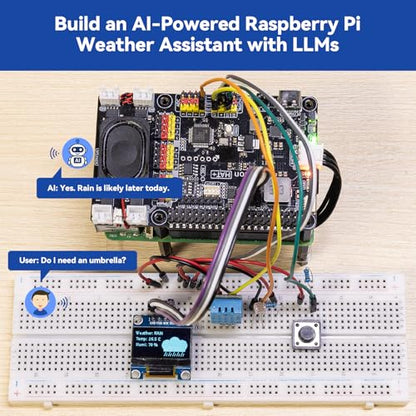 SunFounder AI Fusion Lab Kit for Raspberry Pi 5/4/3B+/Zero 2w, LLMs ChatGPT/Gemini/Grok, YOLO&OpenCV & MediaPipe, Python, Video Courses for Beginners Engineers