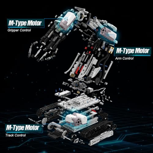 Gohero Technical Tracked Robot Arm Kit 1468PCS STEM Remote APP Control 8-14
