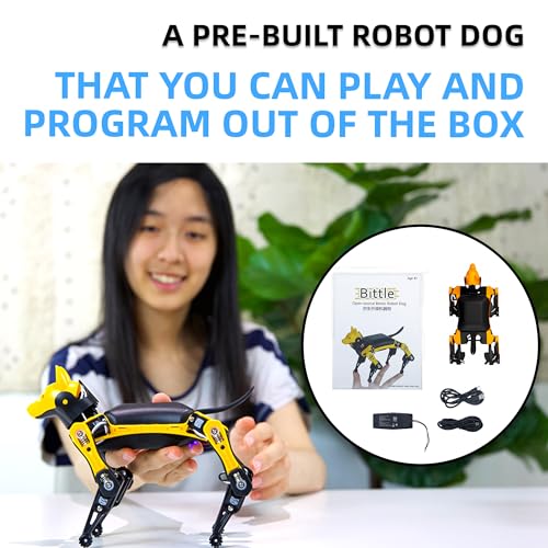 Petoi Programmable Robot Dog Bittle X V2(Pre-Assembled) - Robotics Kit, Hands-On Physical AI - Portable Open Source Voice Controlled Quadruped, STEM Classroom & Education - Lite Servos