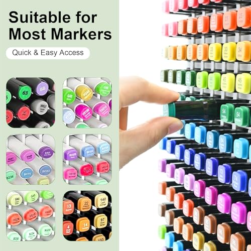 Marker Organizer, 270-Slot Marker Holder with Adjustable Dividers - size: 270 Holes