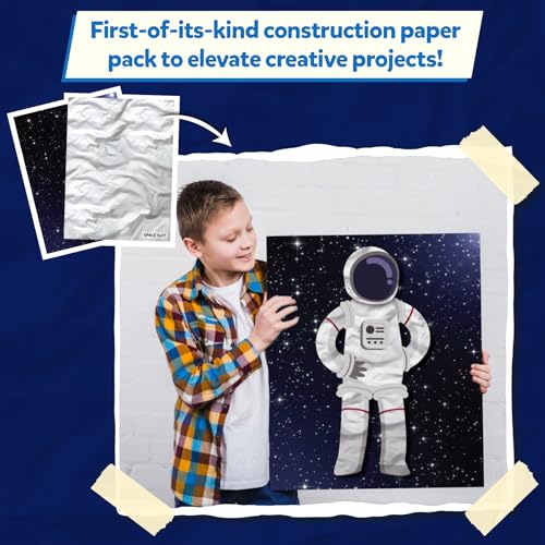 Skillmatics Space Construction Paper for Kids – STEM DIY Craft Activity - color: Outer Space, size: 120 Sheets
