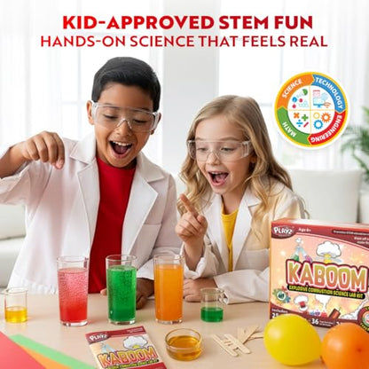 Playz Kaboom! Explosive Science Kit for Kids Age 8-12, Kids Chemistry Set - size: 50+ Experiments