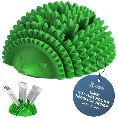 Schaller Hedgehog Veterinary Test Tube Rack, Holds 12 Vials, 13mm, Green - color: Green, size: 13mm Tubes