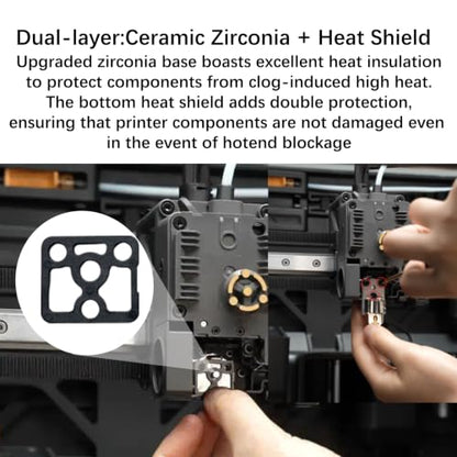 for Bambu Lab H2S Hotend Heating Assembly,Replacement Heater Unit with Thermal Insulation Pad, Ceramic Zirconia Base, Temp Resistant Up to 2300℃,Plug and Play – H2S Hotend Repair Part - color: for Bambu H2S