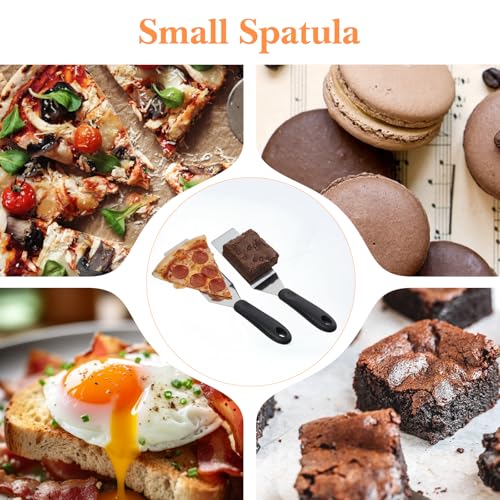 10 Pieces Mini Metal Spatula Set, Small Serving Spatula, Stainless Steel Spatulas Set, Cutter and Serve Turner for Kitchen, Flipping or Cooking for Brownie, Cookie, Lasagna, Pancakes or Cake