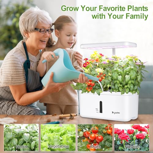 Indoor Garden System 19 Watt LED Growing Light Upgrade 2 Self-Watering Soil-Cultivated Growing Pots Gardening Gifts for Mom Plant Pot for Vegetables Herbs Tomato(No Seeds&Soil) - color: White-a