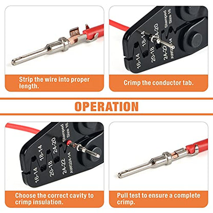 IWISS Deutsch 4 Pin Way DT Connector Kit, Size 16 Stamped Contacts 14-18AWG, Automotive Electrical Connectors, 96 Pieces - size: 4PIN(8 Pair)