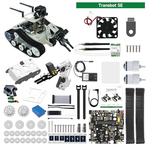 Yahboom DIY Programmable Project ROS Starter Tank Chassis Robot with AI Camera for Jetson Nano B01 Recognition Tracking OpenCV MediaPipe (Transbot-SE Without Nano)