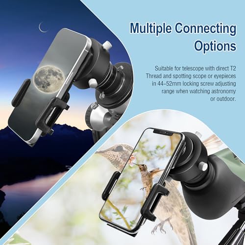 Astromania Smartphone Adapter with T2 Thread and Eyepiece Adapter 52-59m - size: IPhone and Eyepiece Adapter 52 - 59mm
