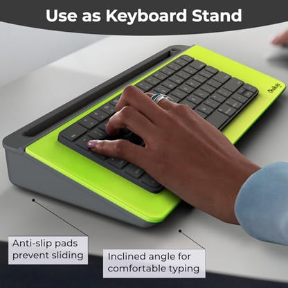 Chalkola Neon Green Glass Desktop Whiteboard with Storage - Dry Erase Board - color: Neon Green