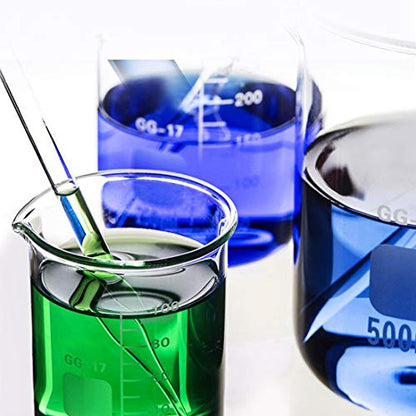Glass Beakers Set 50/100/250/500/1000ml with 8Pcs Test Tubes