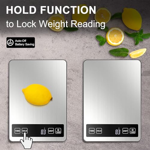 Fuzion Food Kitchen Scale 22lb/0.1oz - Food Scale 7 Units, Tare & Timer