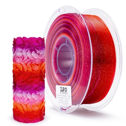 ZIRO 3D Printer Filament, Fast Color Change Twinkle Effect 2.2lbs, Rose - color: Rose