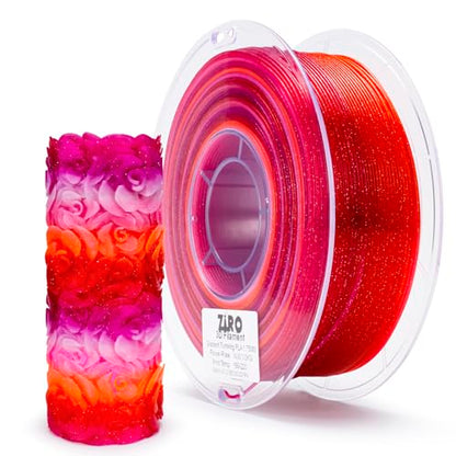 ZIRO 3D Printer Filament, Fast Color Change Twinkle Effect 2.2lbs, Rose - color: Rose
