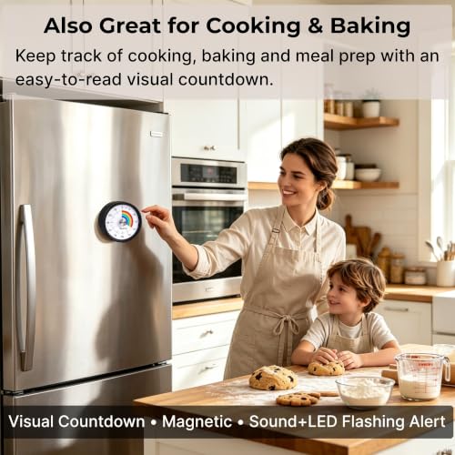 Magnetic Visual Classroom Timer, 60-Min Countdown Timer for Kids, Black - color: Black