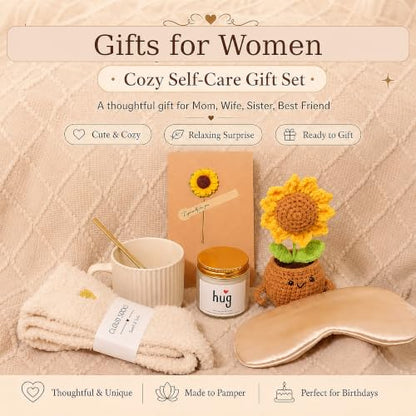 Women's Birthday Self-Care Gift Basket, Sunflower-Themed Sunshine Gift Sunshine Care Gift Set,Christmas Birthday Gift, Dedicated to Women, Mothers, Best Friends, Wives - color: Sunflower